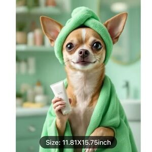 Chihuahua Diamond Art Kit Spa Chihuahua in Bathrobe Bathroom Chihuhua